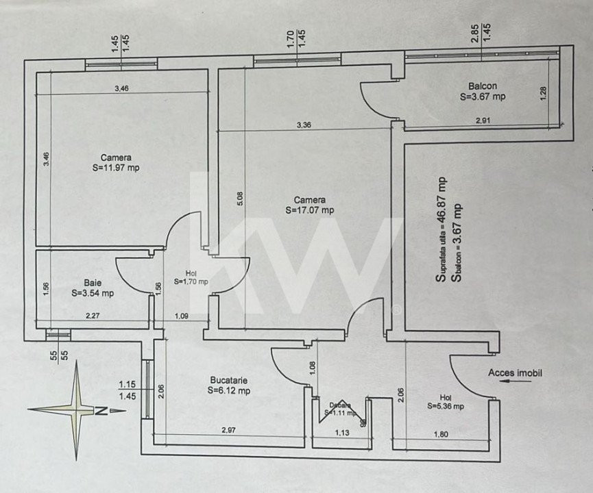 Apartament 2 camere, priveliste deosebita – 0% comision